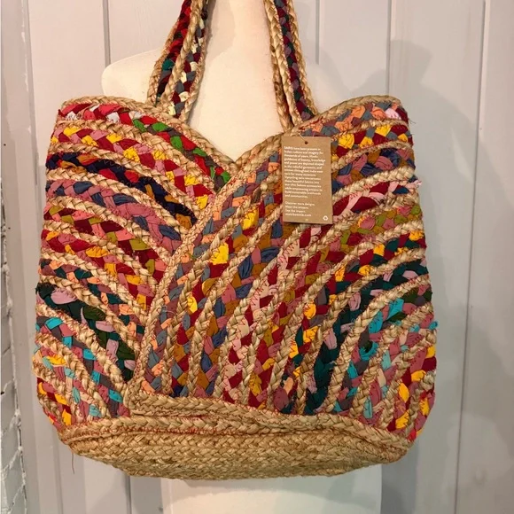 Multicolor Woven Tote Bag - Picture 9 of 9